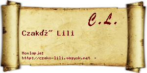 Czakó Lili névjegykártya